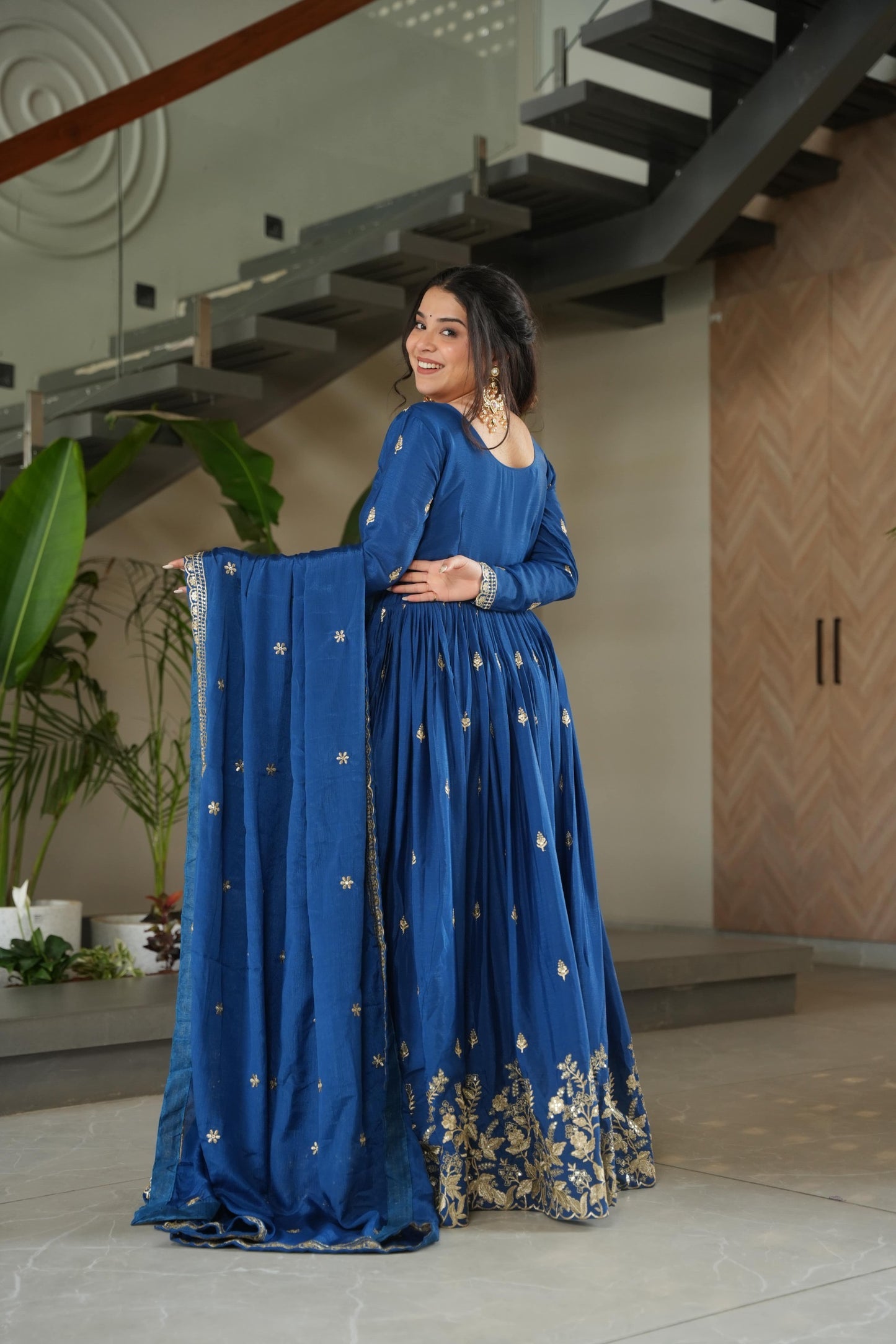 P4613 Chinon Silk Gown Dress