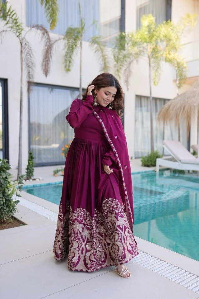 P4935 Silk Gown Dress
