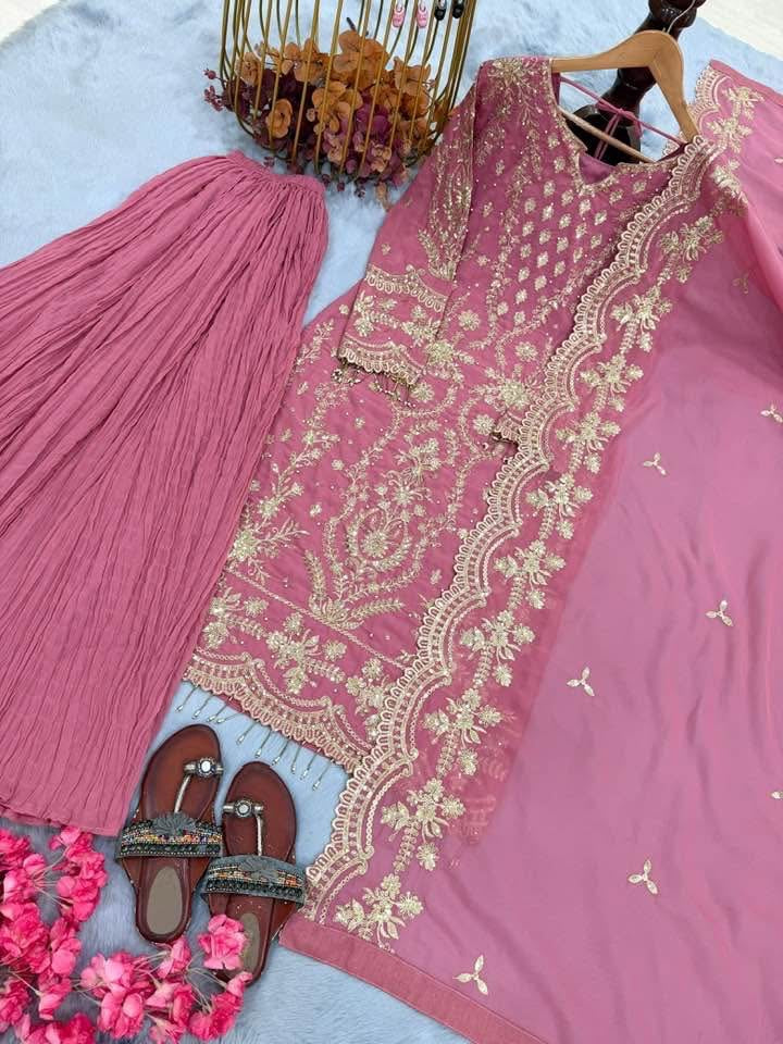 P5877 Georgette Sharara Suit
