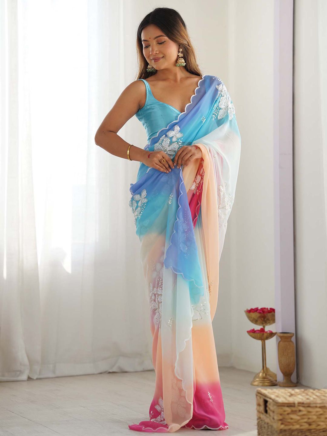 P5369 Georgette Shaded Saree