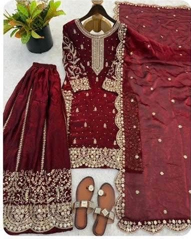 P4900 Fendy Chiffon Sharara Suit