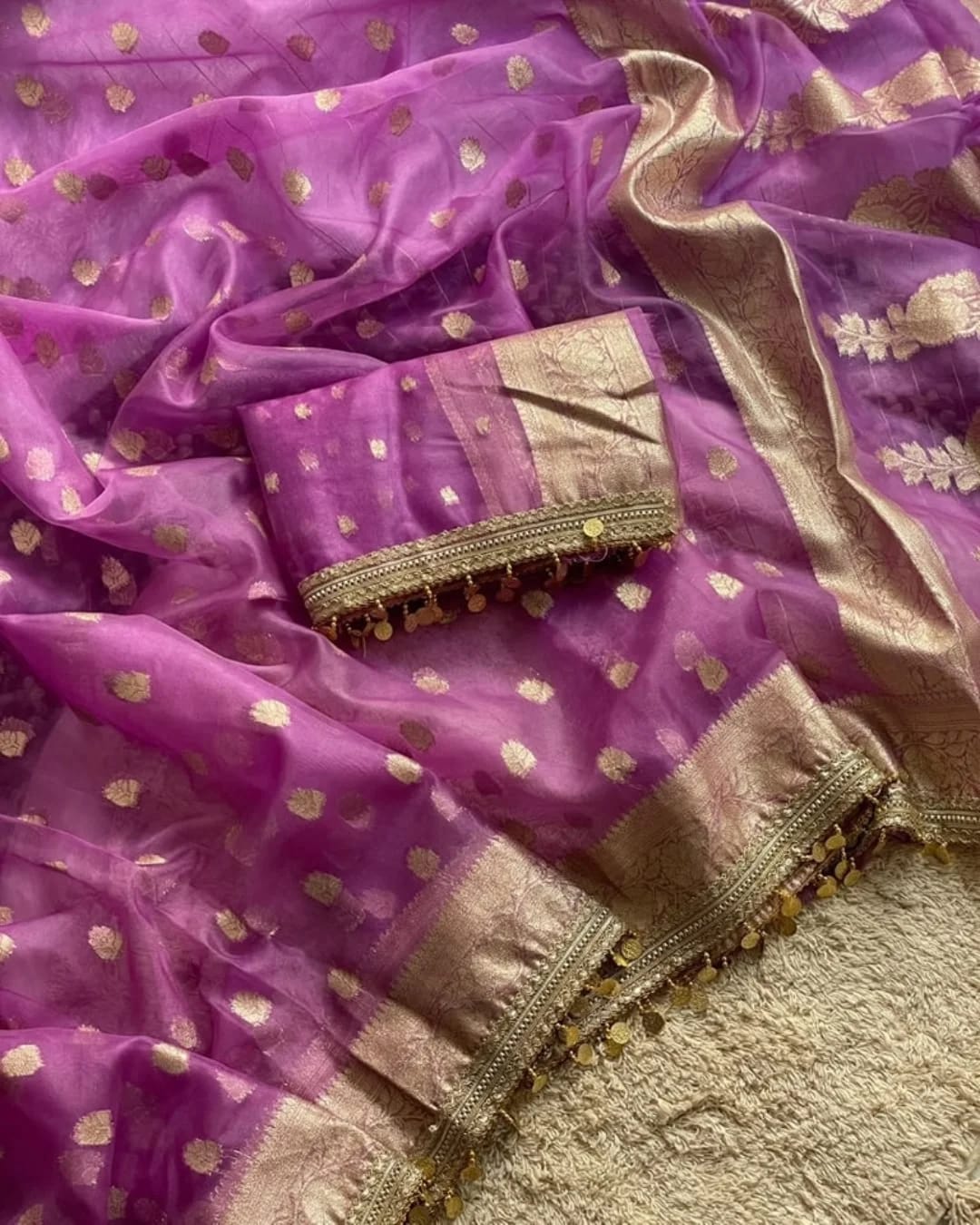 P6045 Banarasi Kora Organza Saree