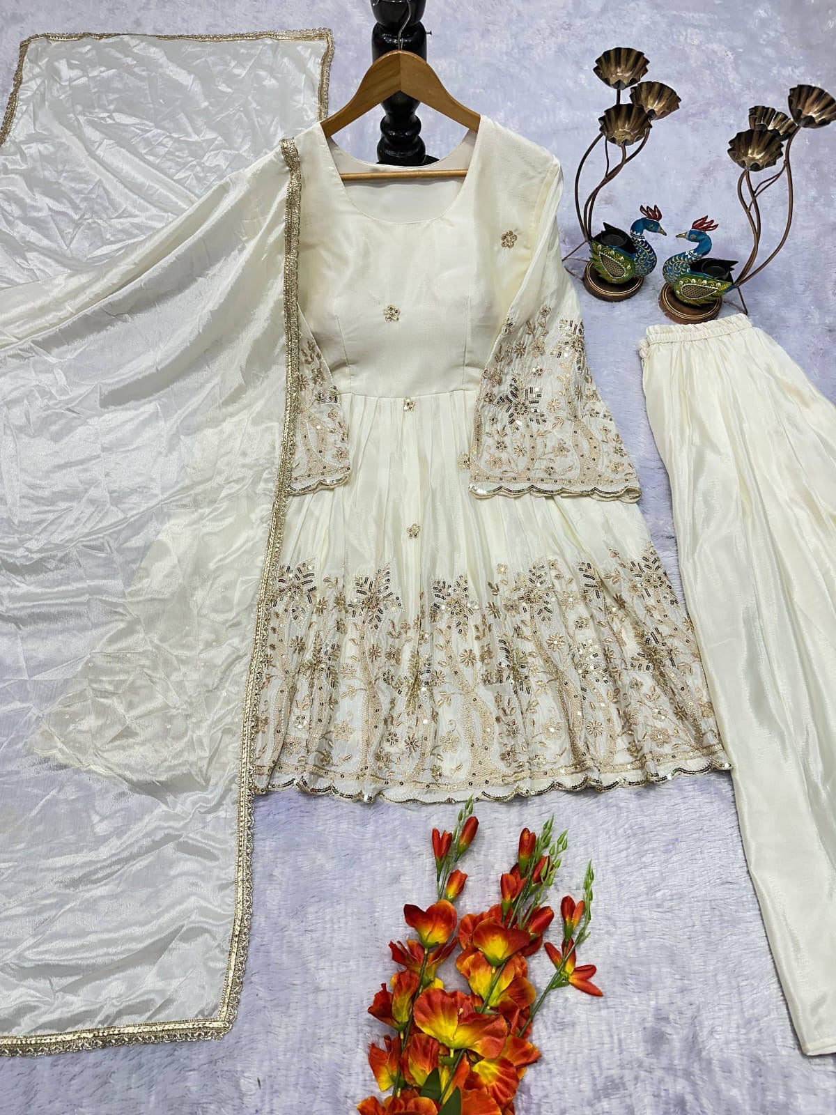 P6113 Frock style Palazzo Suit