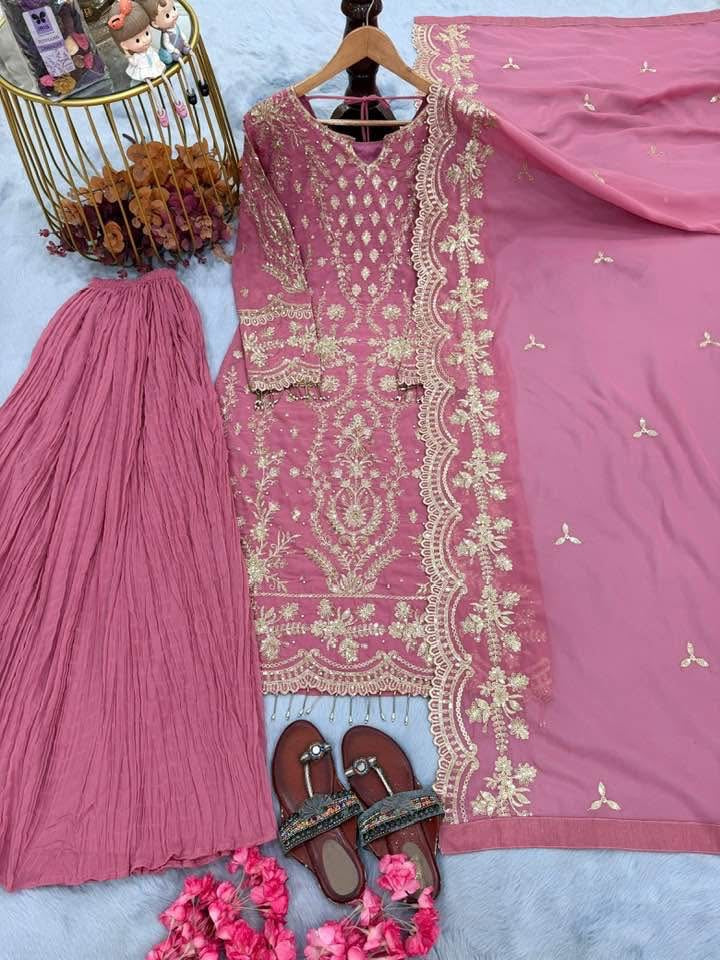 P5877 Georgette Sharara Suit