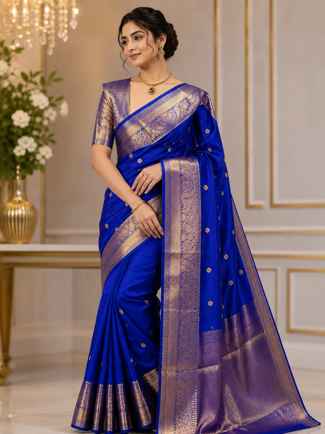 P6144 Duel tone Katan Banarasi Saree