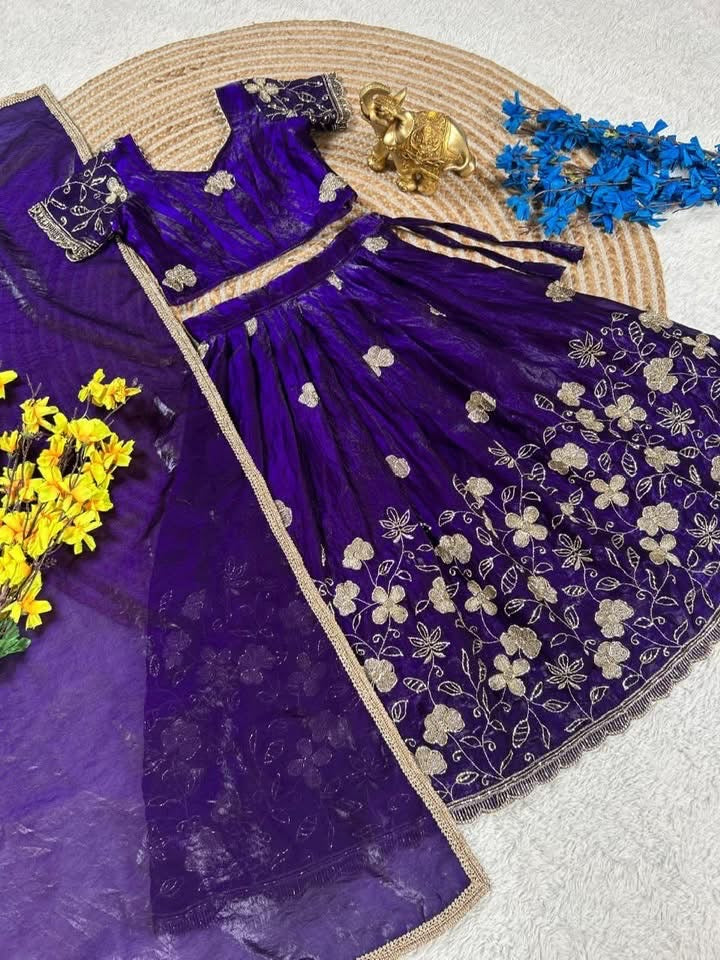 P4990 Fendy Silk Kids Lehenga