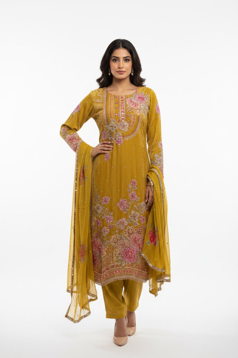 Q24 Shimmer Silk Salwar Kameez Suit