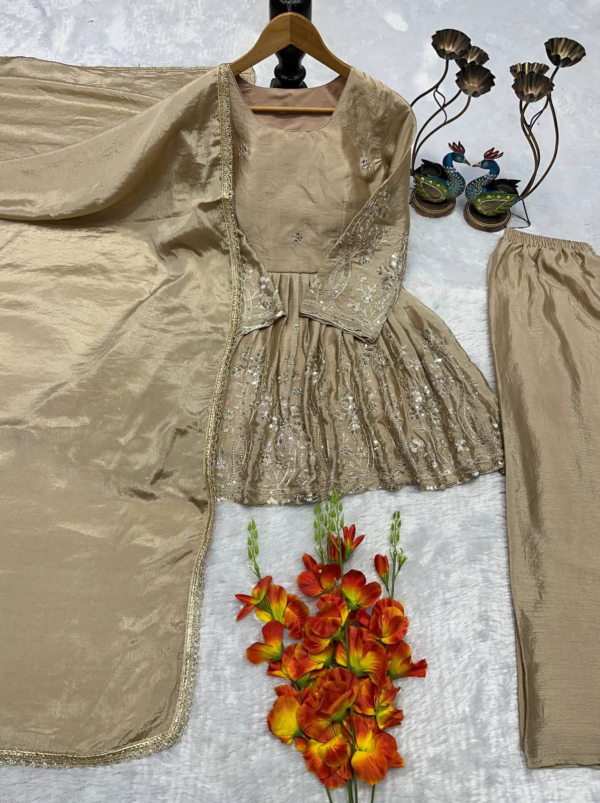 P6113 Frock style Palazzo Suit