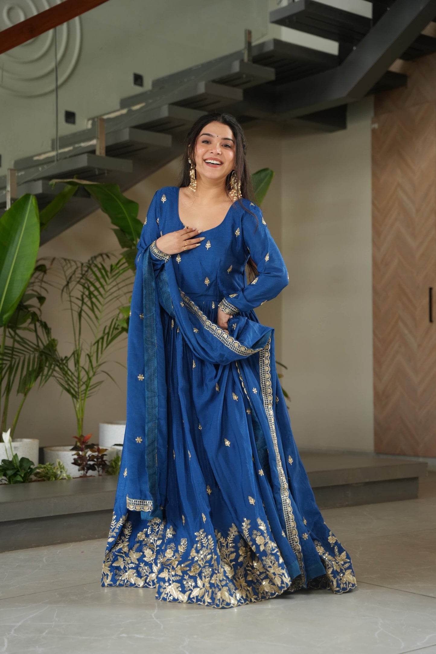 P4613 Chinon Silk Gown Dress