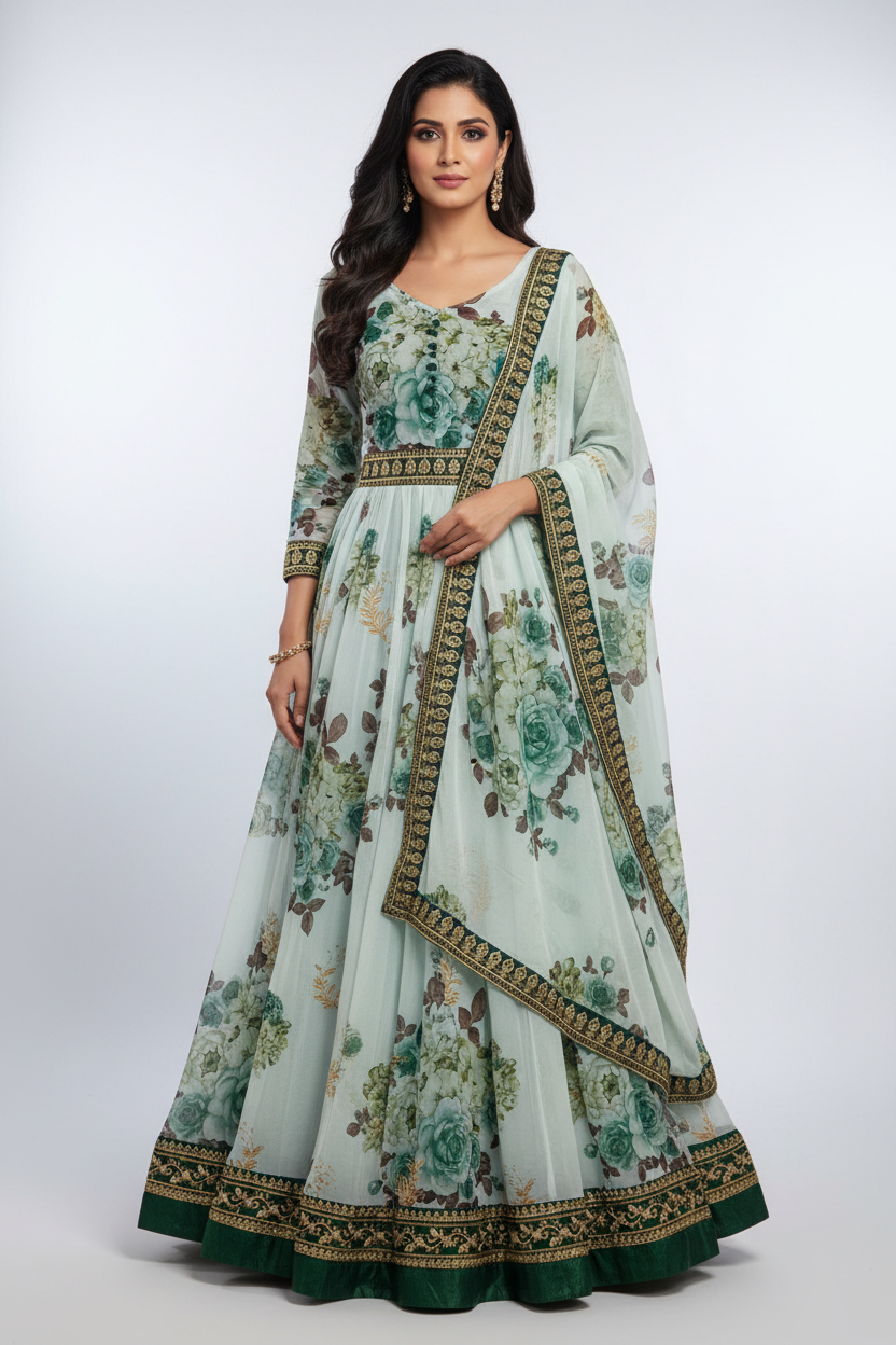 Q26 Gown Dupatta Suit