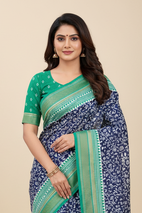 Q18 Printed Cotton Saree