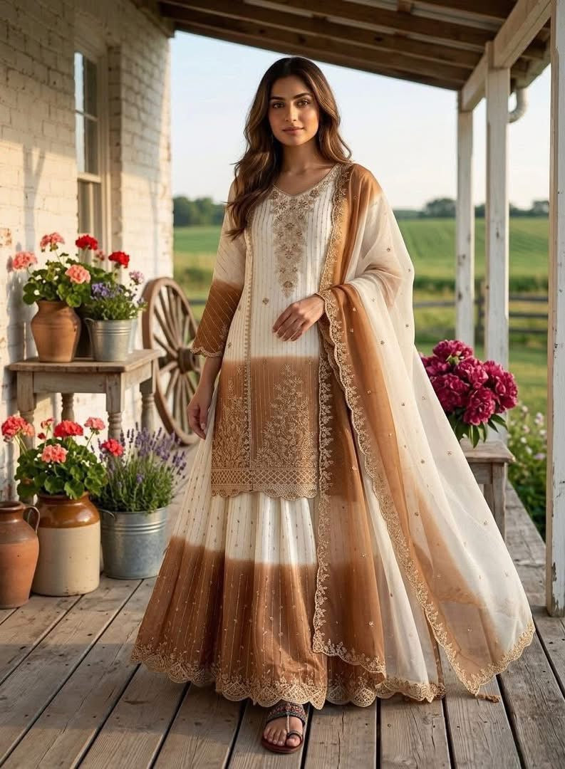P5134 Georgette Sharara Suit