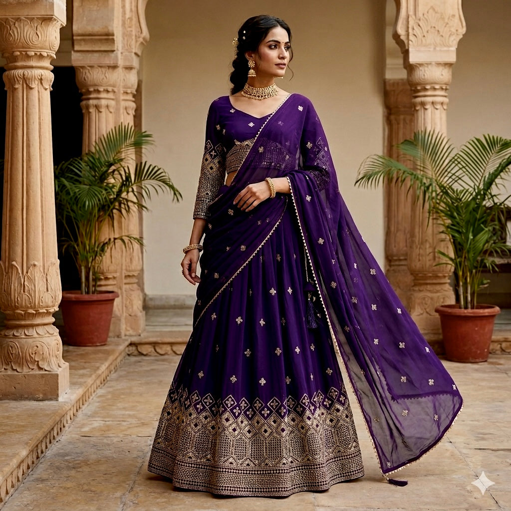 Q25 Georgette Lehenga
