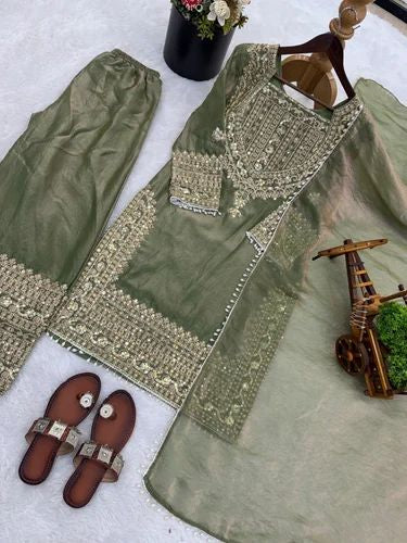 P5284 Fendy Silk Kameez Palazzo Suit