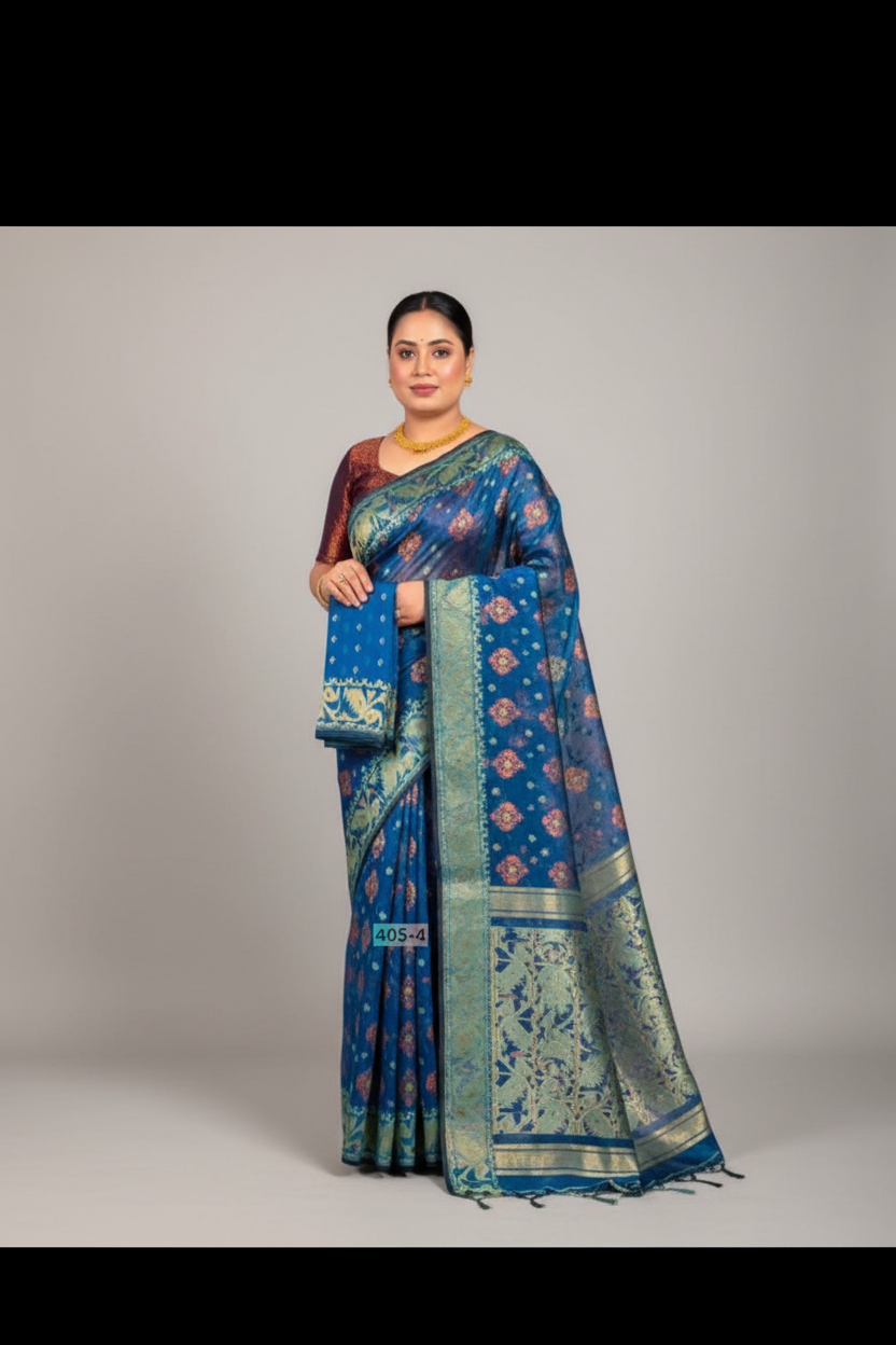 Q13 Cotton Silk Indian Jamdani Saree