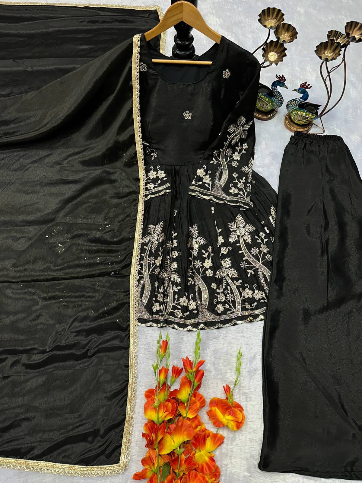 P6113 Frock style Palazzo Suit