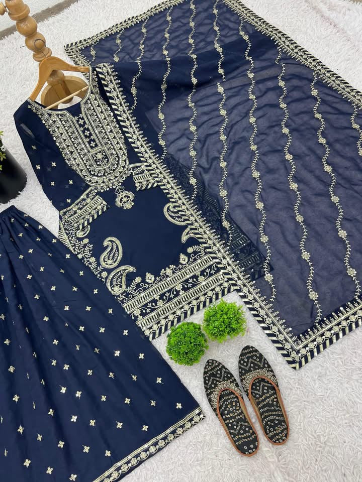 P3508 Georgette Sharara Suit