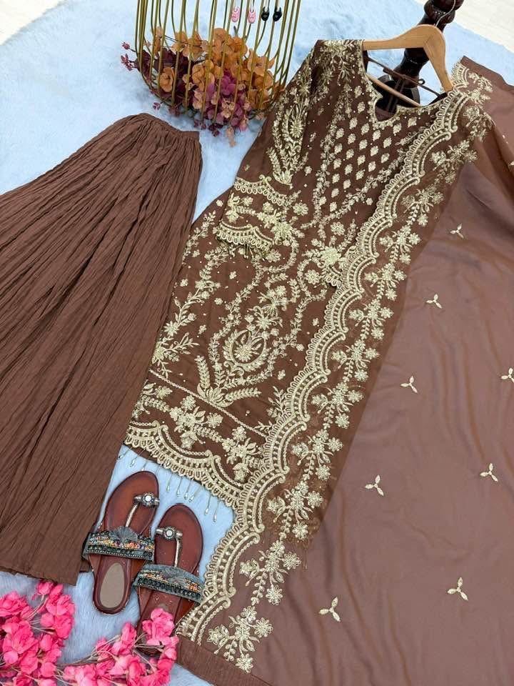P5877 Georgette Sharara Suit