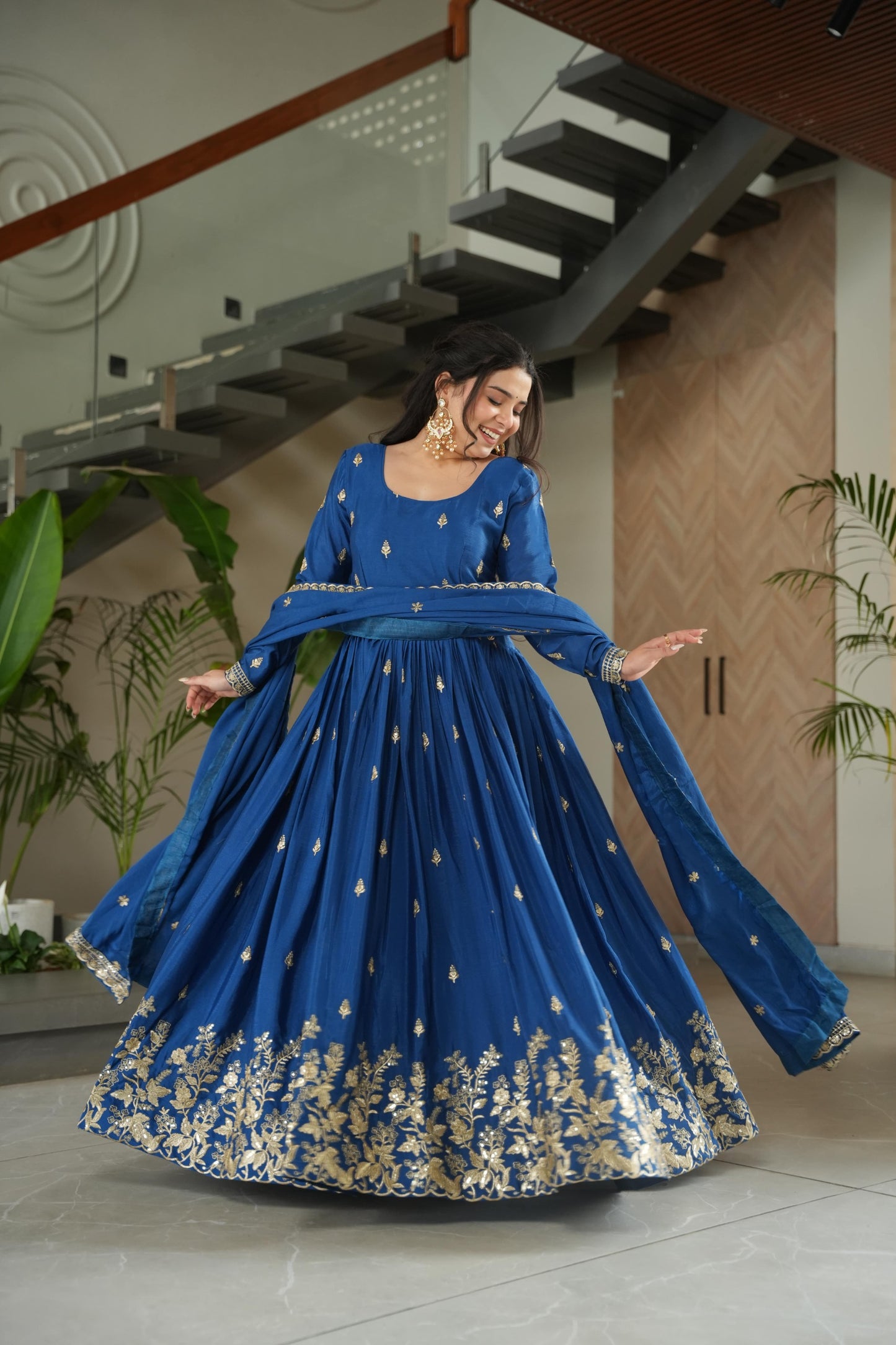 P4613 Chinon Silk Gown Dress