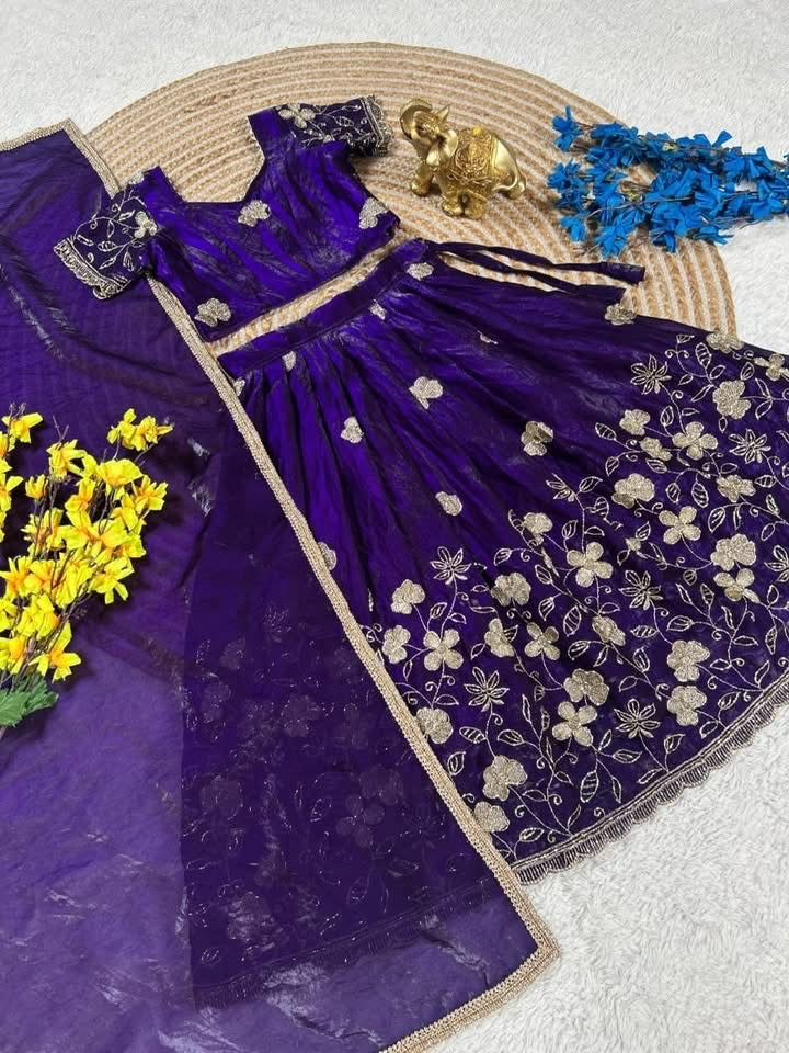 P4990 Fendy Silk Kids Lehenga