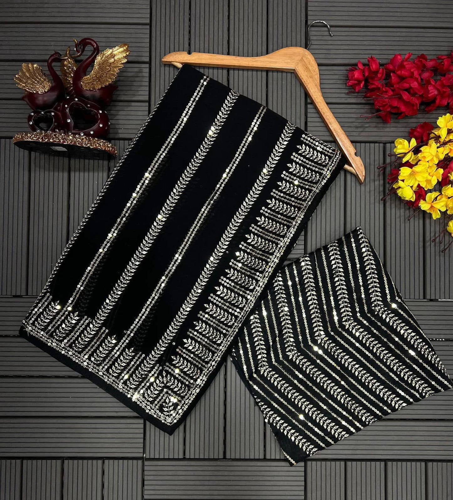 Georgette Sequins Saree