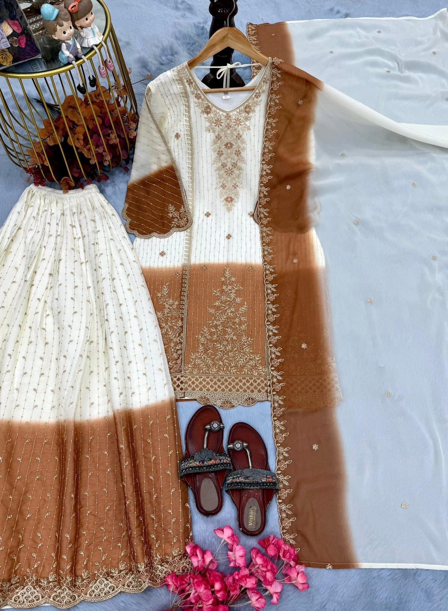 P5134 Georgette Sharara Suit
