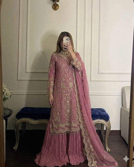 P5877 Georgette Sharara Suit
