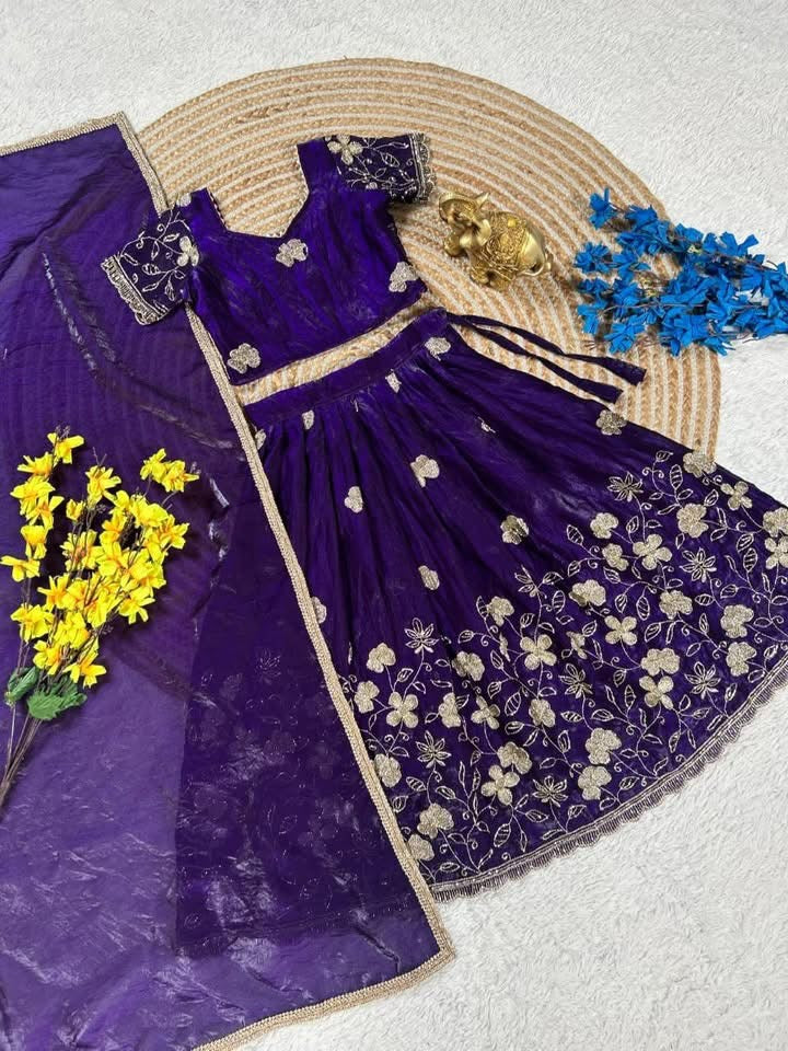 P4990 Fendy Silk Kids Lehenga