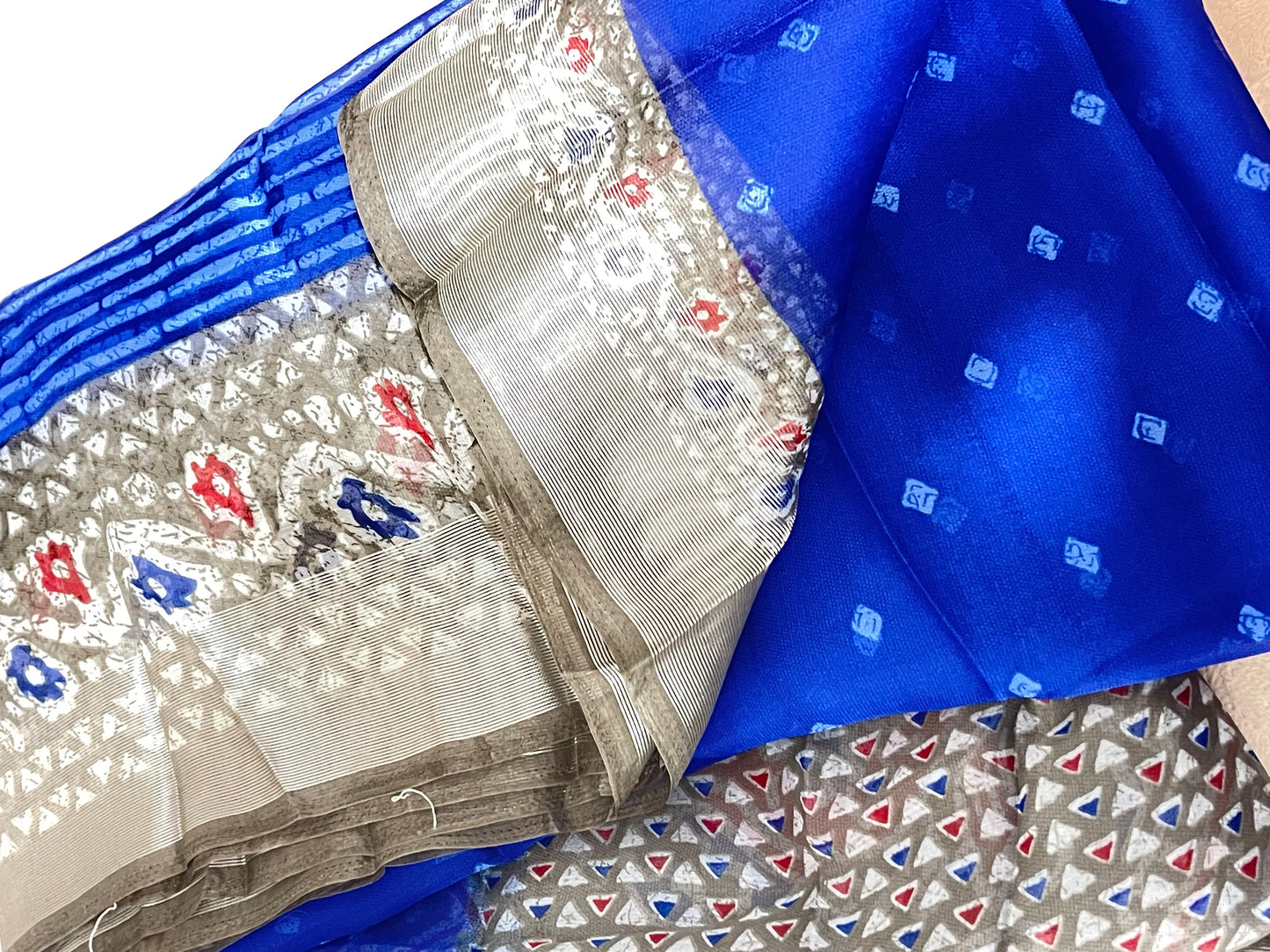Q7 Soft Organza Shibori Print Saree