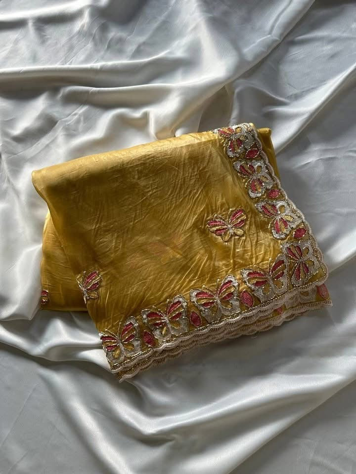 P4993 Soft Organza Handwork Saree