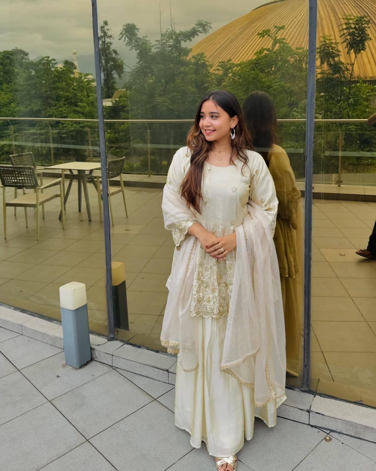 P6113 Frock style Palazzo Suit