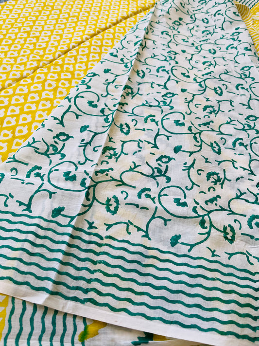 Q22 Cotton Block Print Saree