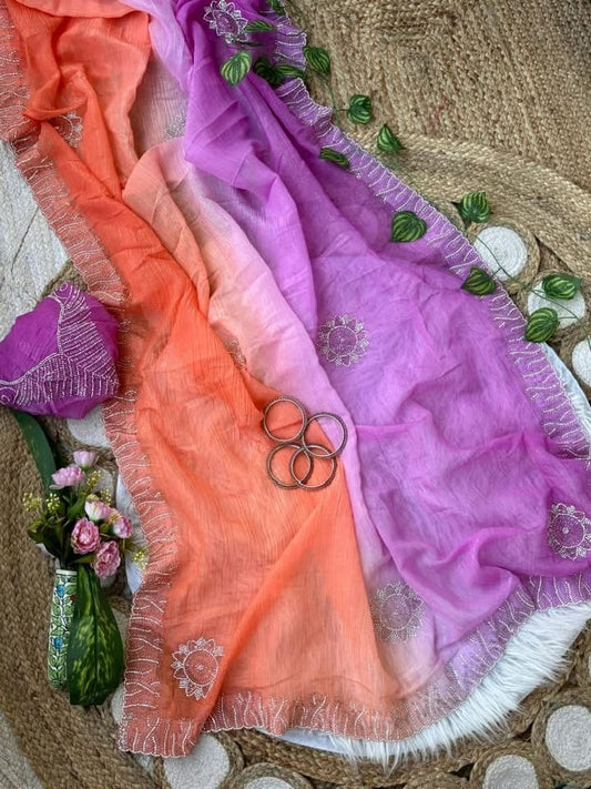 P5032 Georgette Stone Work Saree