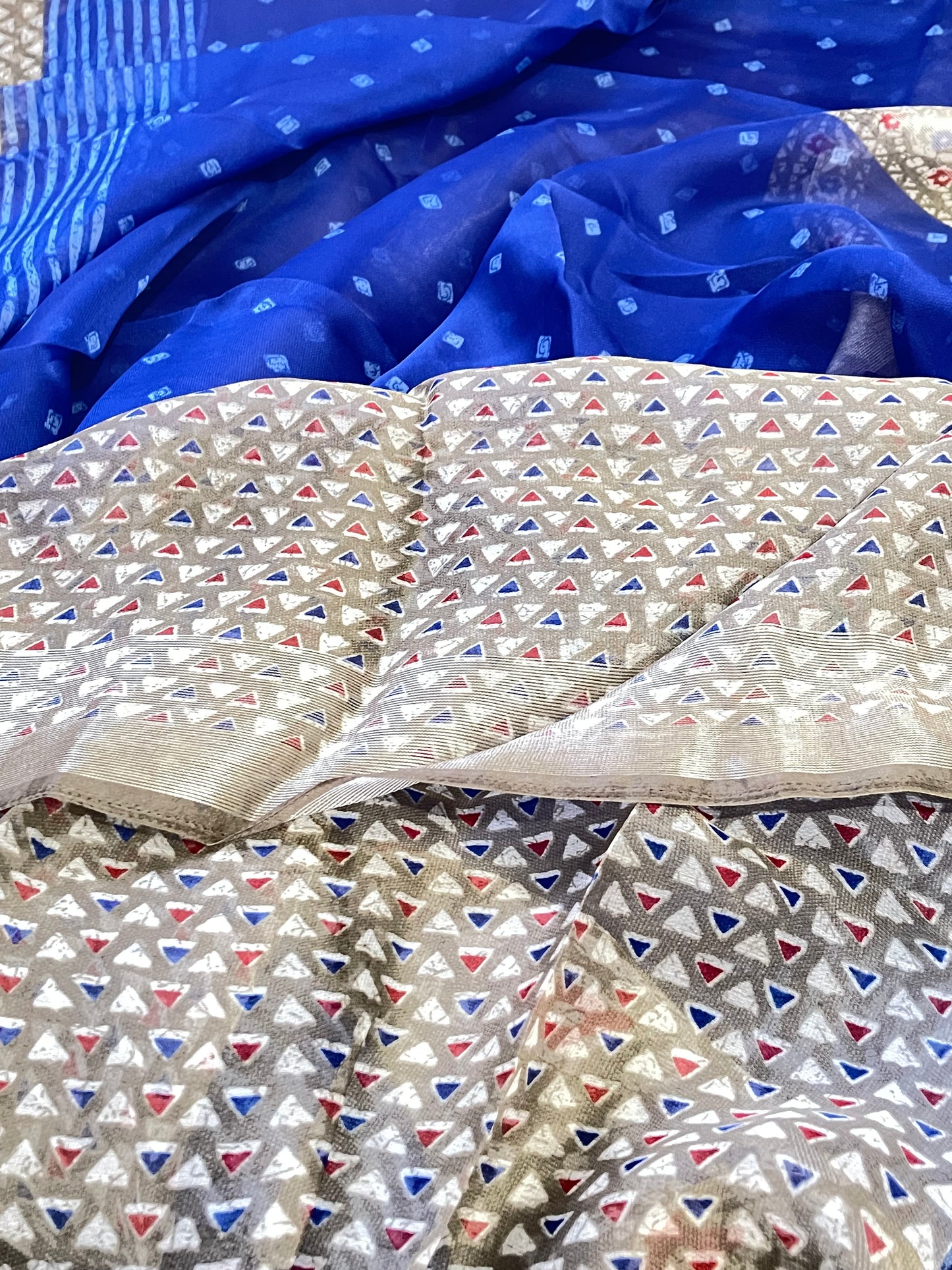 Q7 Soft Organza Shibori Print Saree