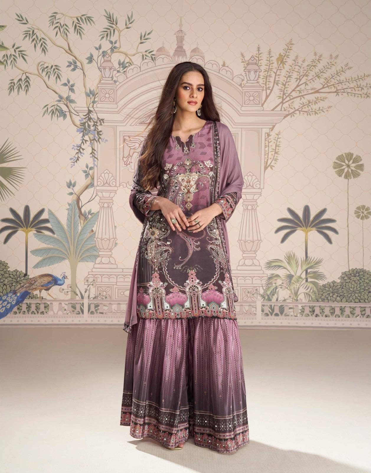P4512 Premium Crepe Silk Sharara Suit