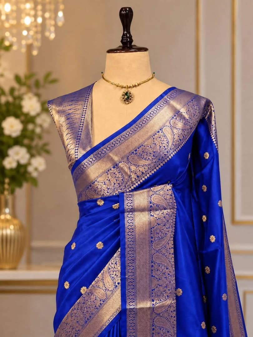 P6144 Duel tone Katan Banarasi Saree