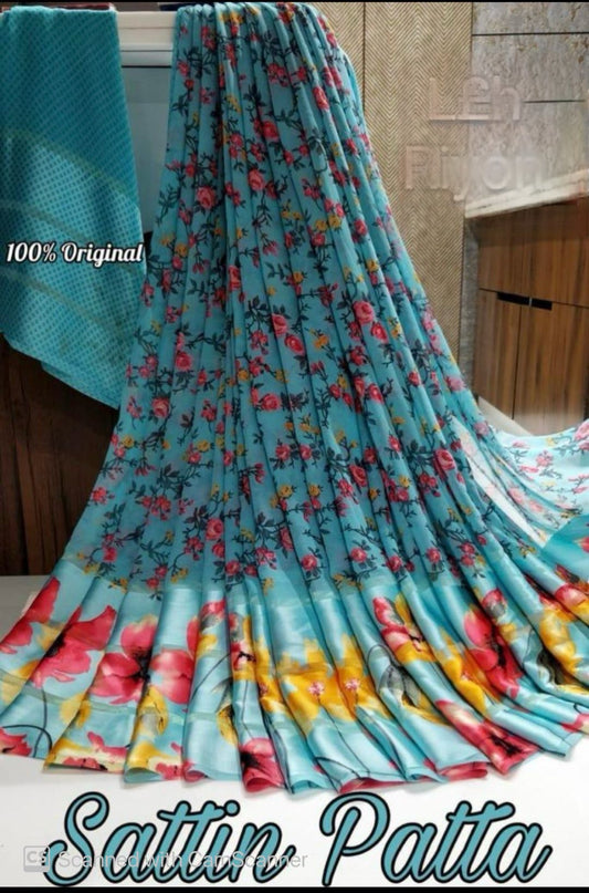 Q10 Georgette Saree With Satin Border