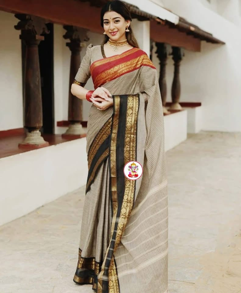 P5121 Banarasi Check Saree