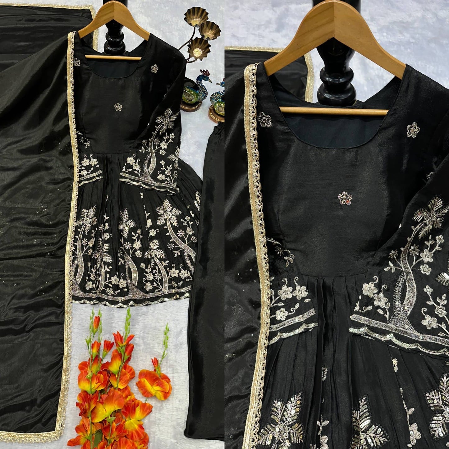 P6113 Frock style Palazzo Suit