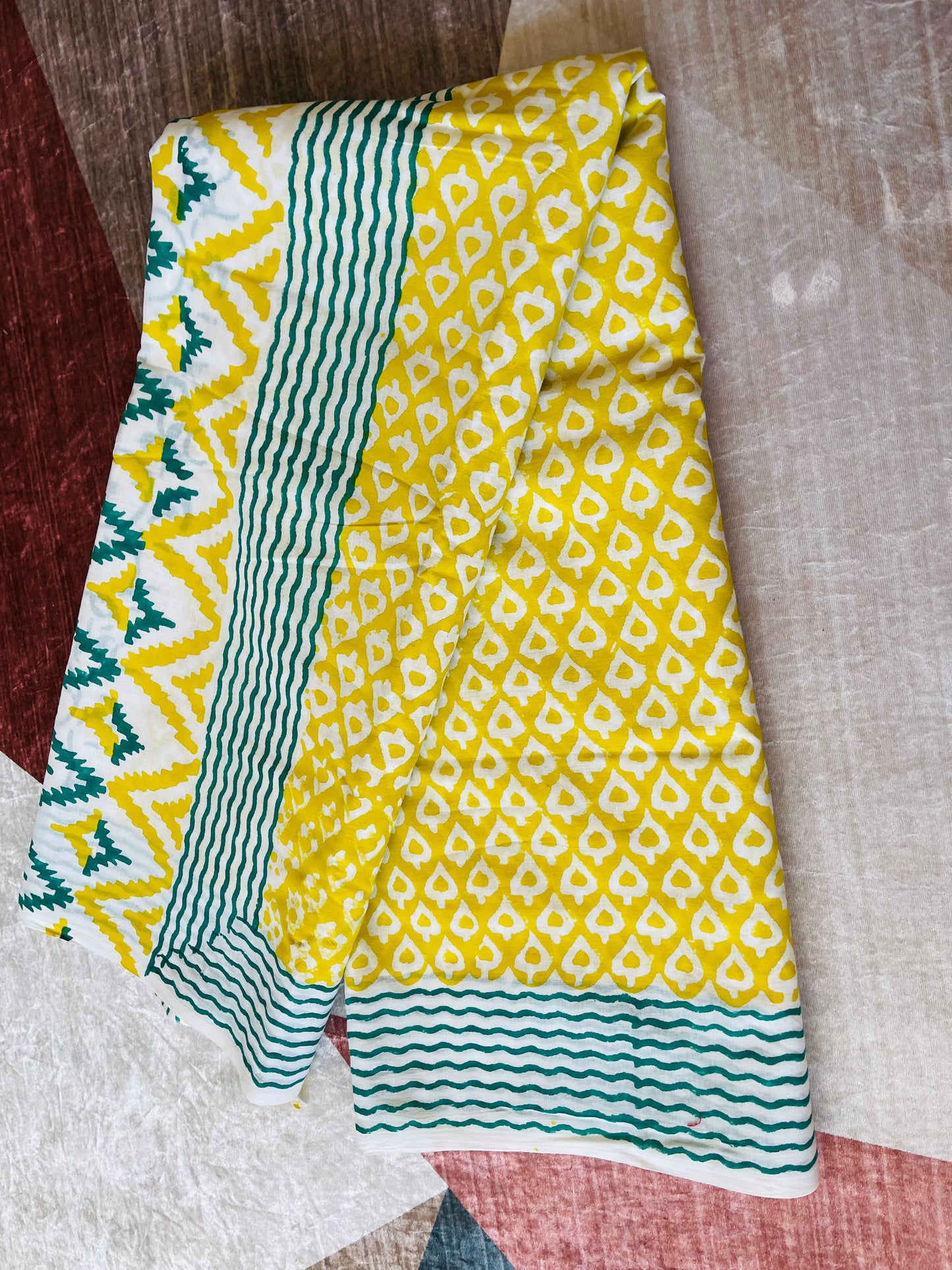 Q22 Cotton Block Print Saree