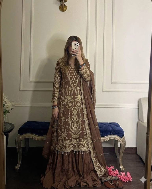 P5877 Georgette Sharara Suit