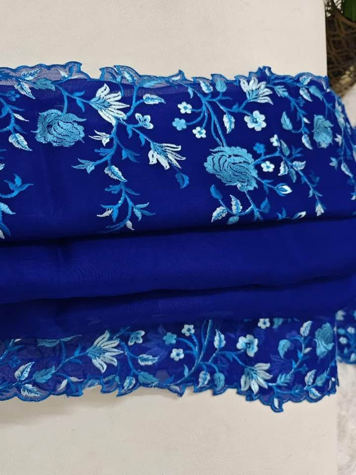 P5796 Georgette Embroidered Saree
