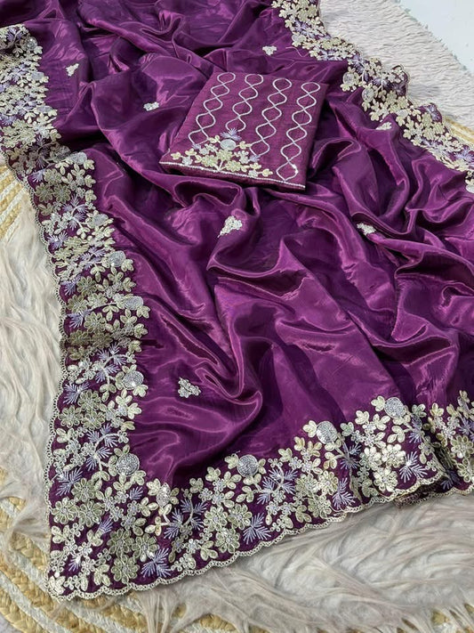 P4983 Shiny Mono Silk Saree