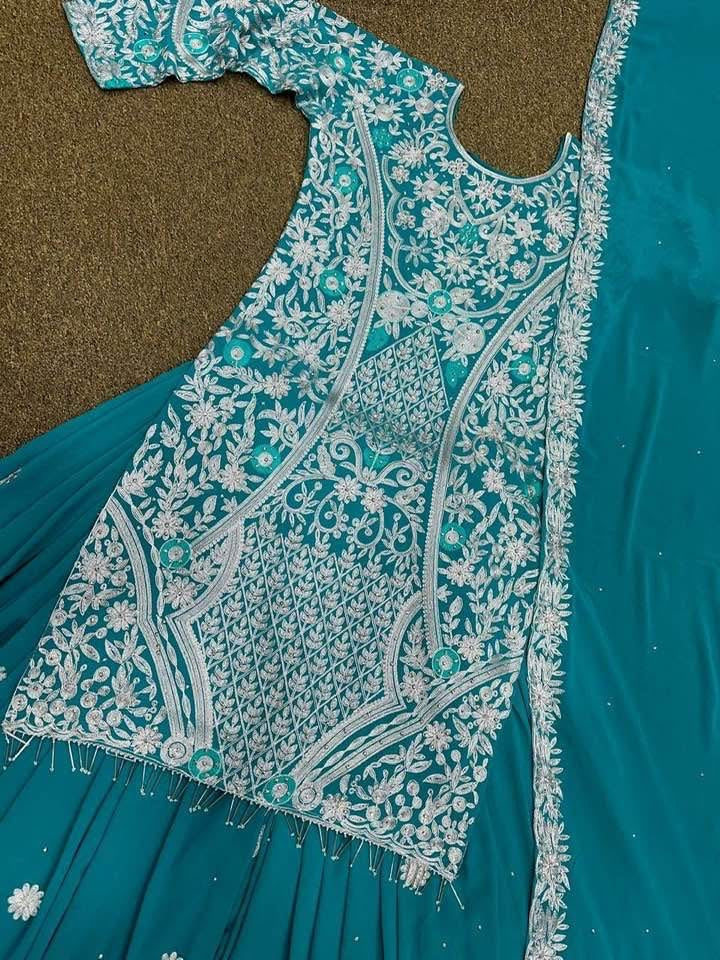 P5361 Georgette Sharara Suit