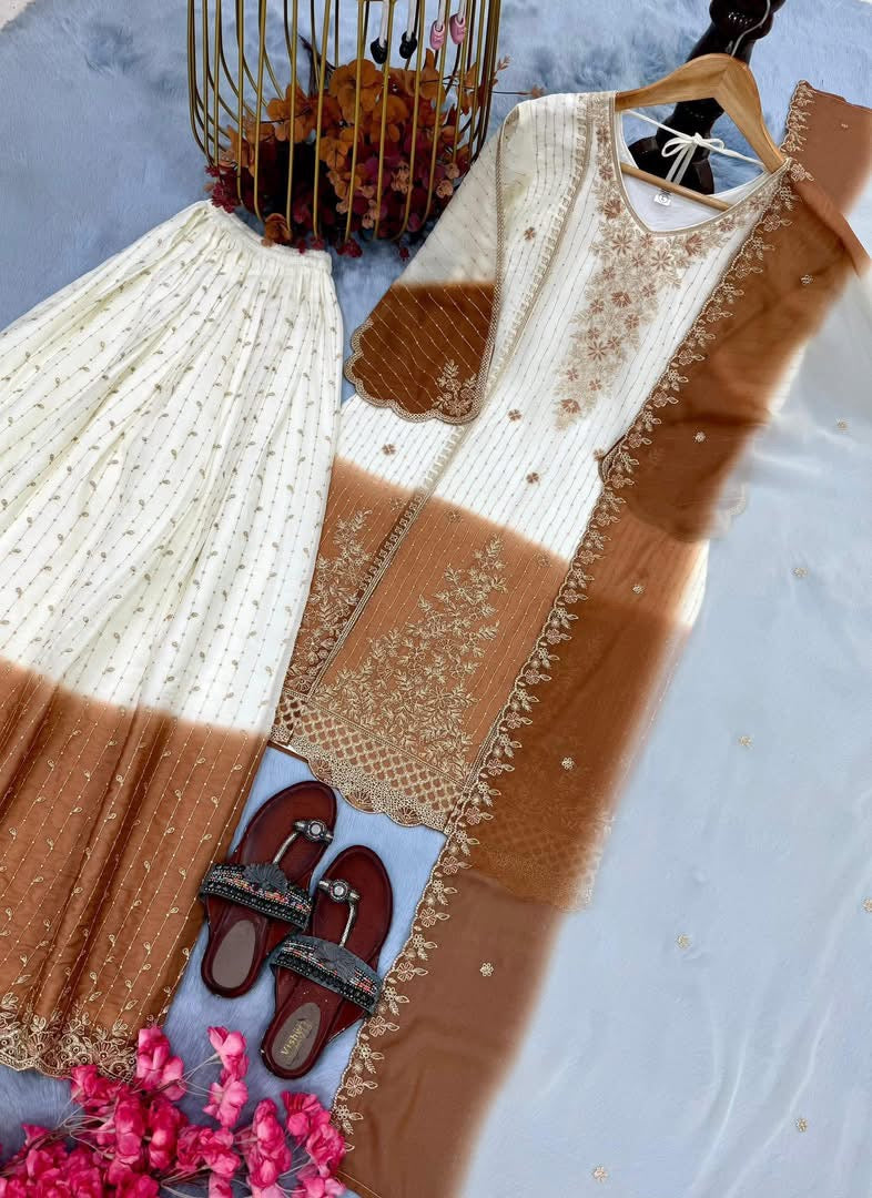 P5134 Georgette Sharara Suit