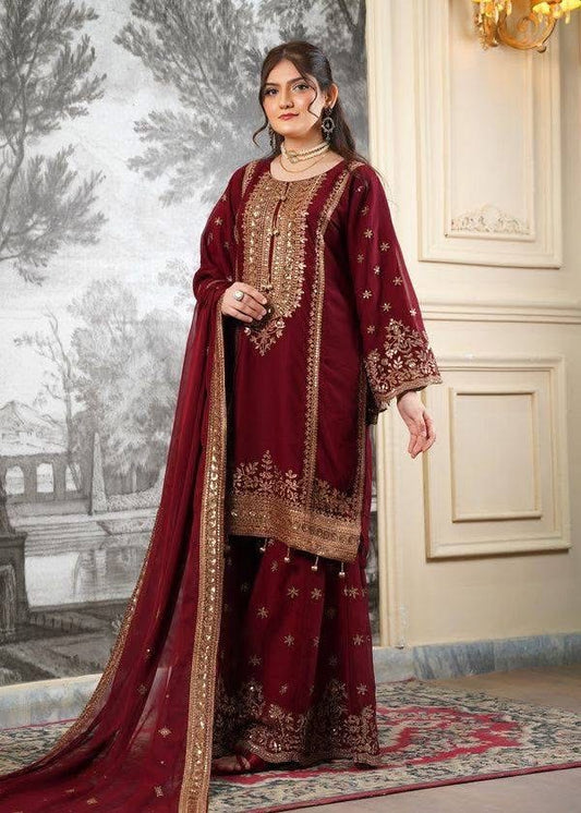 P5235 Fendy Silk Sharara Suit