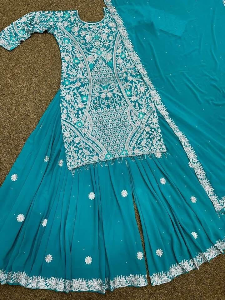 P5361 Georgette Sharara Suit