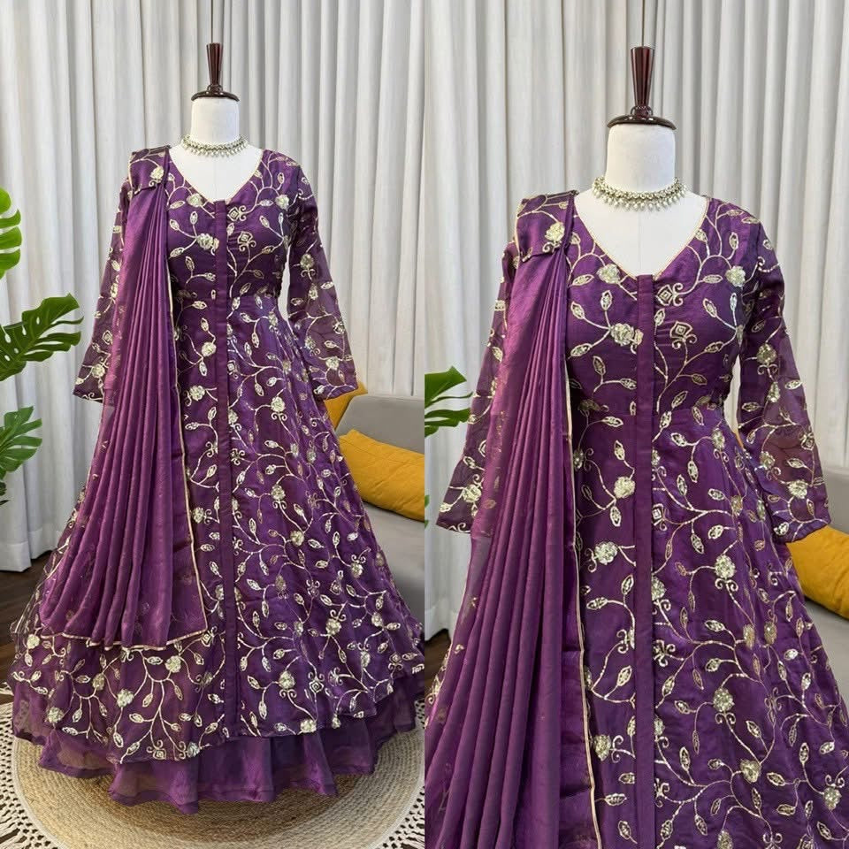 P4623 Fendy Satin Gown Dress