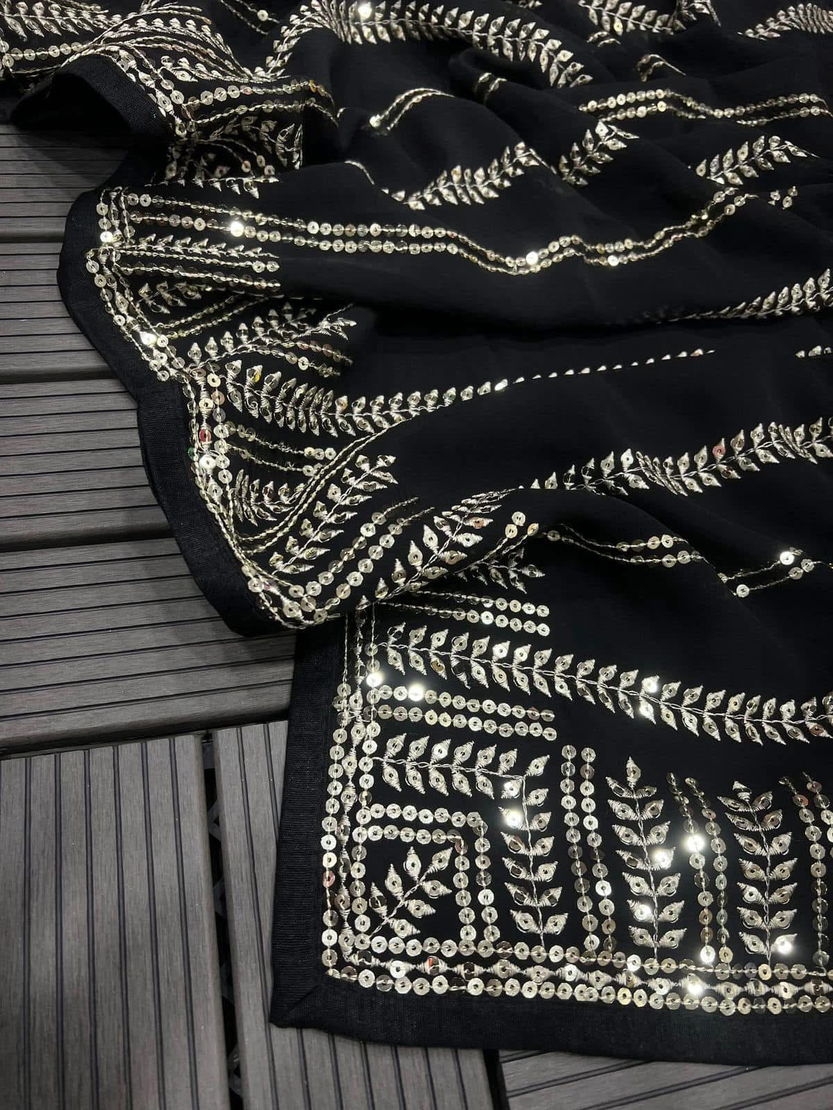 Georgette Sequins Saree