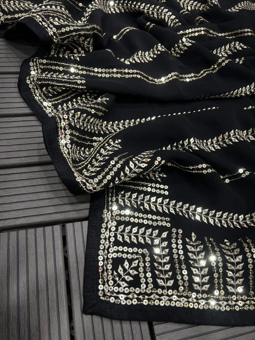 Georgette Sequins Saree